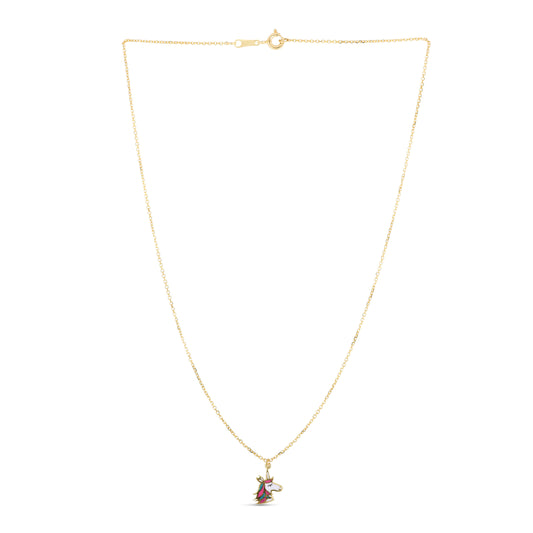 Royal Chain 14K Gold Enamel Unicorn Necklace RC9806