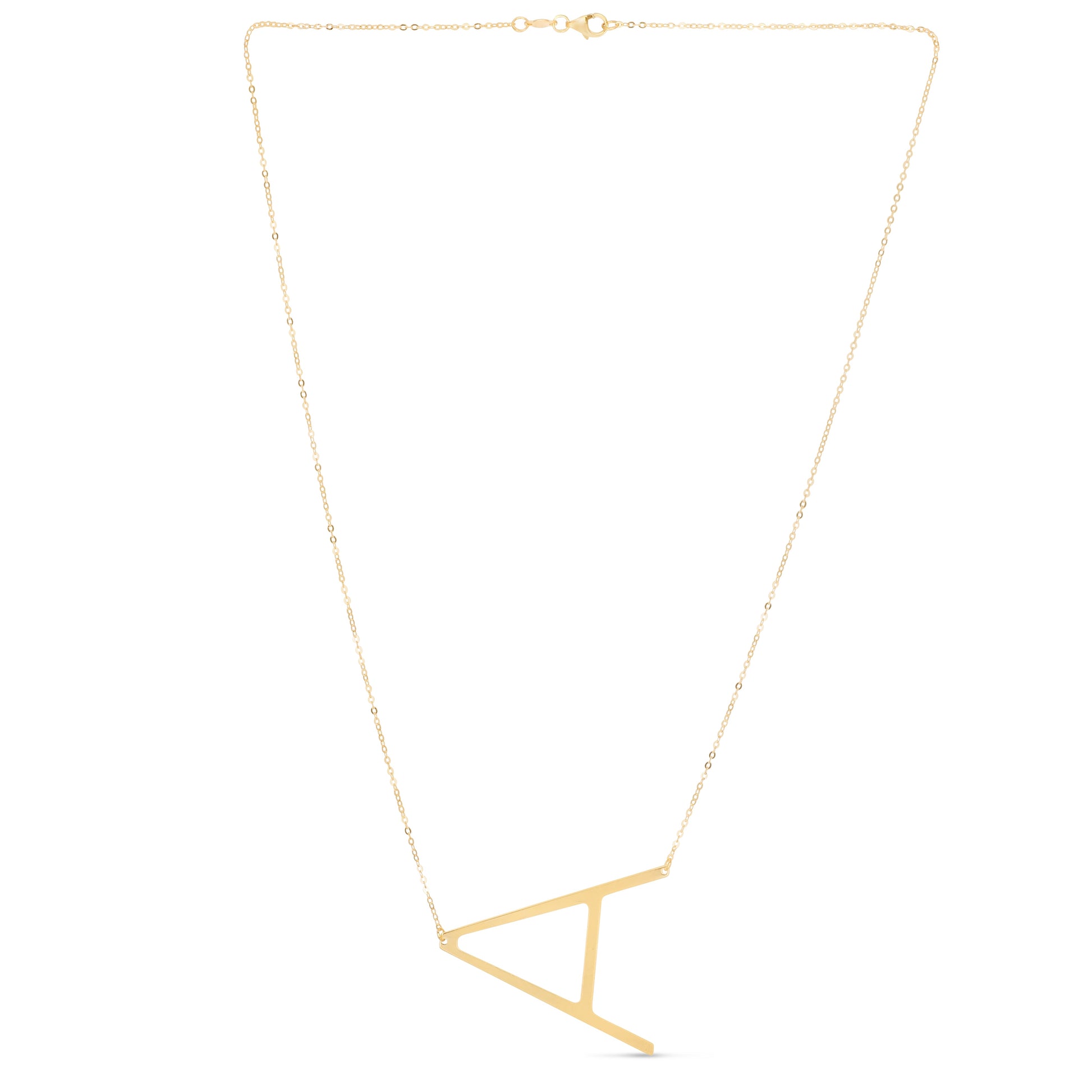 Royal Chain 14K Gold Large Initial A Necklace RCA10908