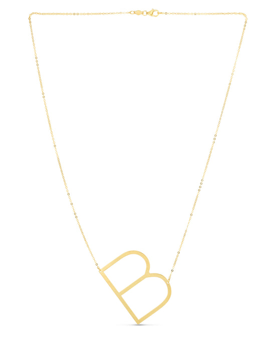 Royal Chain 14K Gold Large Initial B Necklace RCB10908