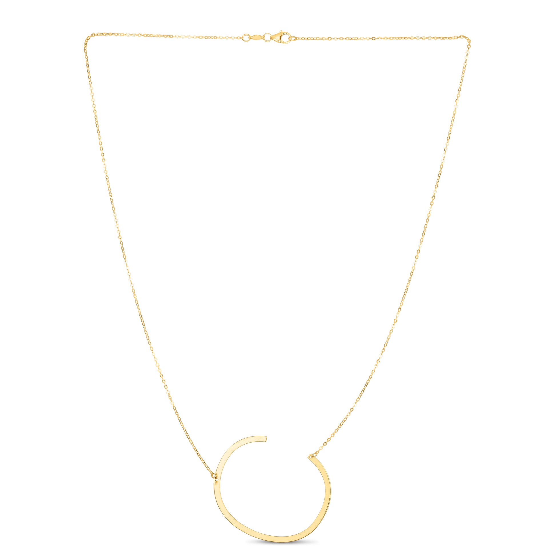 Royal Chain 14K Gold Large Initial C Necklace RCC10908