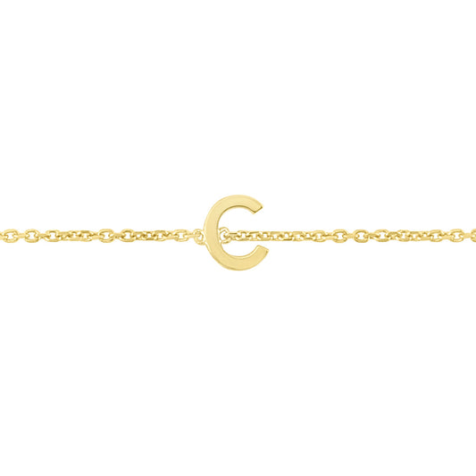Royal Chain 14K Mini Initial C Necklace RCC13324