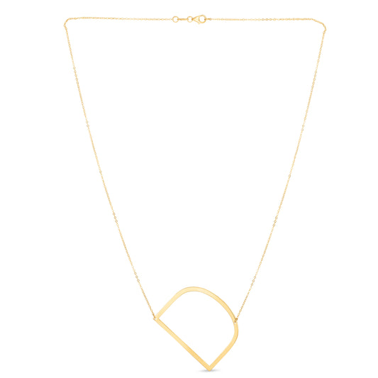 Royal Chain 14K Gold Large Initial D Necklace RCD10908