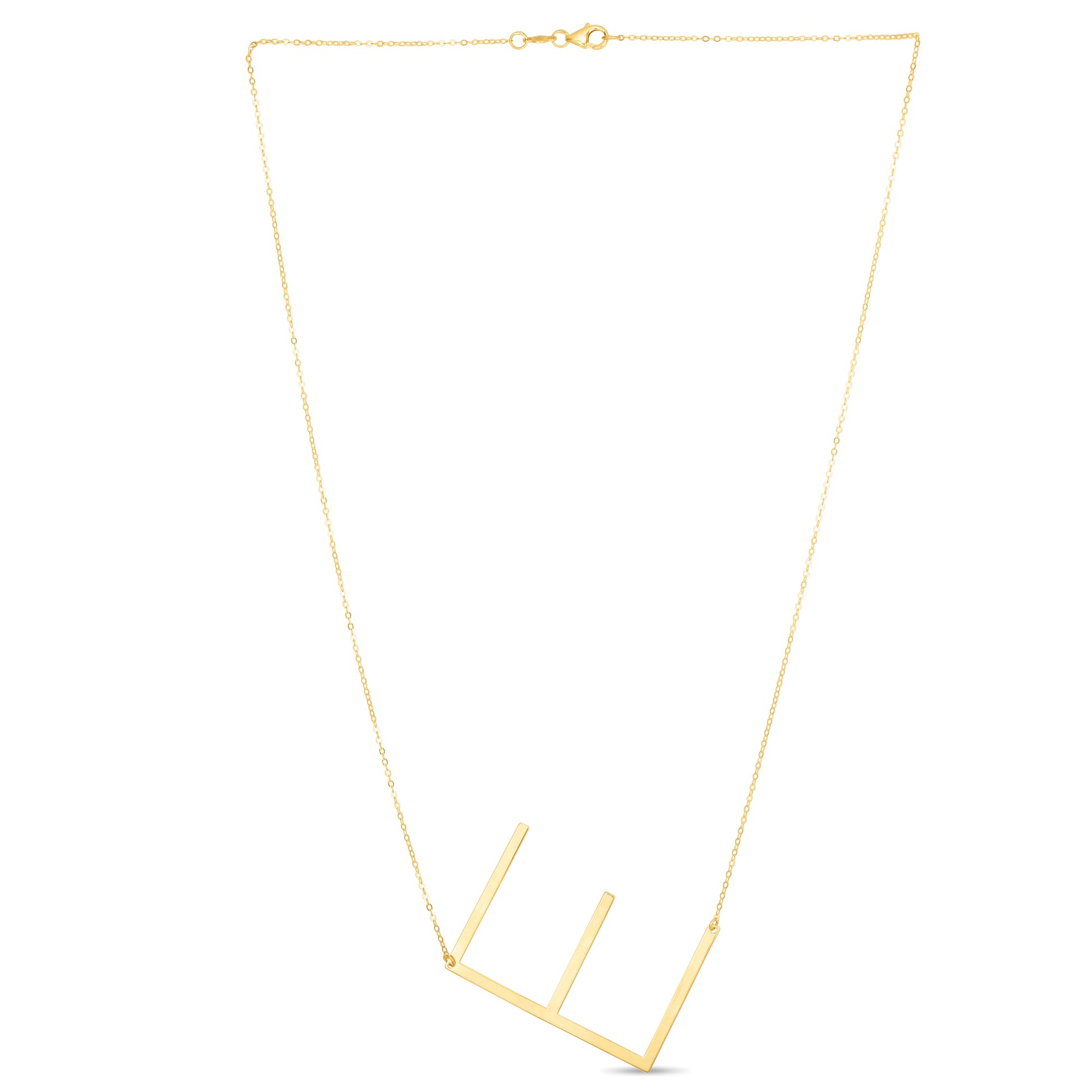 Royal Chain 14K Gold Large Initial E Necklace RCE10908