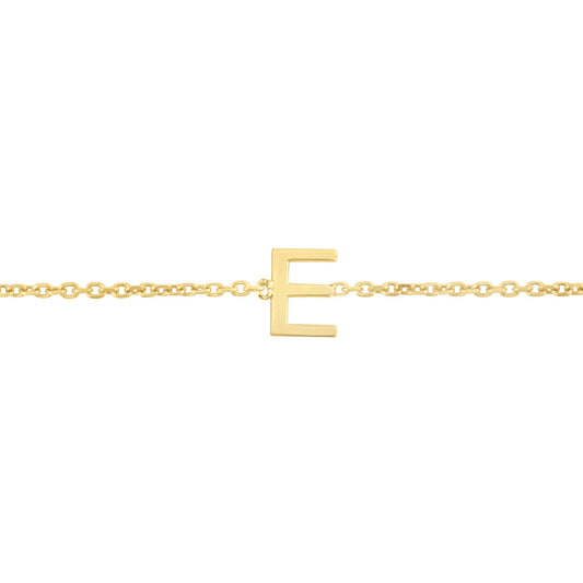Royal Chain 14K Mini Initial E Necklace RCE13324