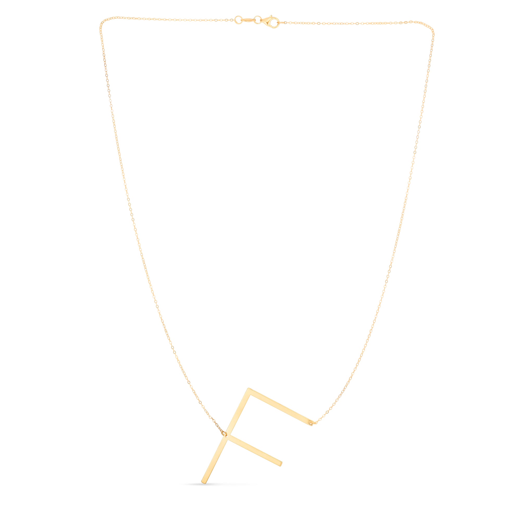 Royal Chain 14K Gold Large Initial F Necklace RCF10908