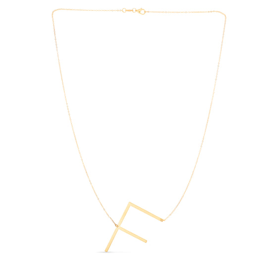 Royal Chain 14K Gold Large Initial F Necklace RCF10908