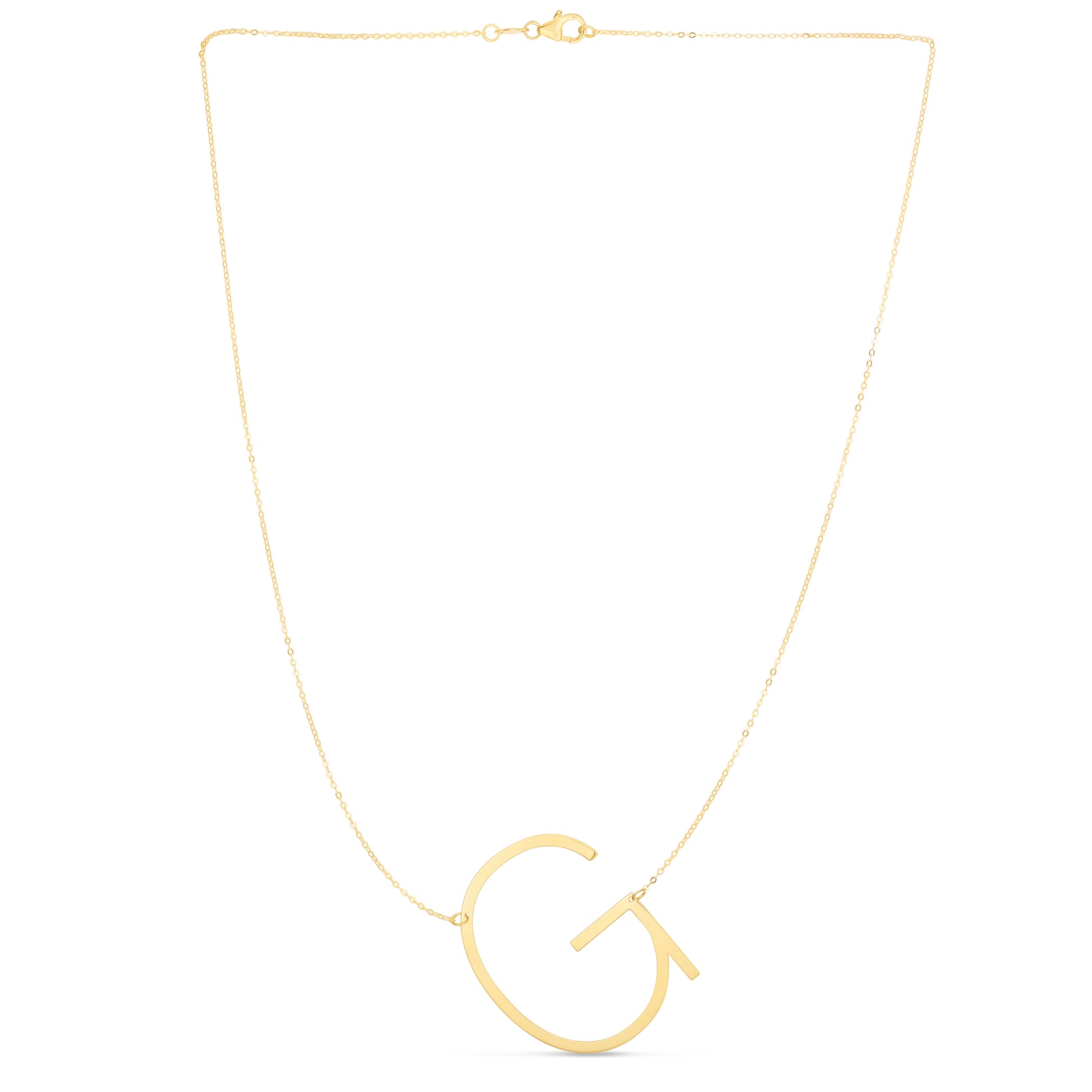 Royal Chain 14K Gold Large Initial G Necklace RCG10908