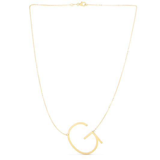 Royal Chain 14K Gold Large Initial G Necklace RCG10908