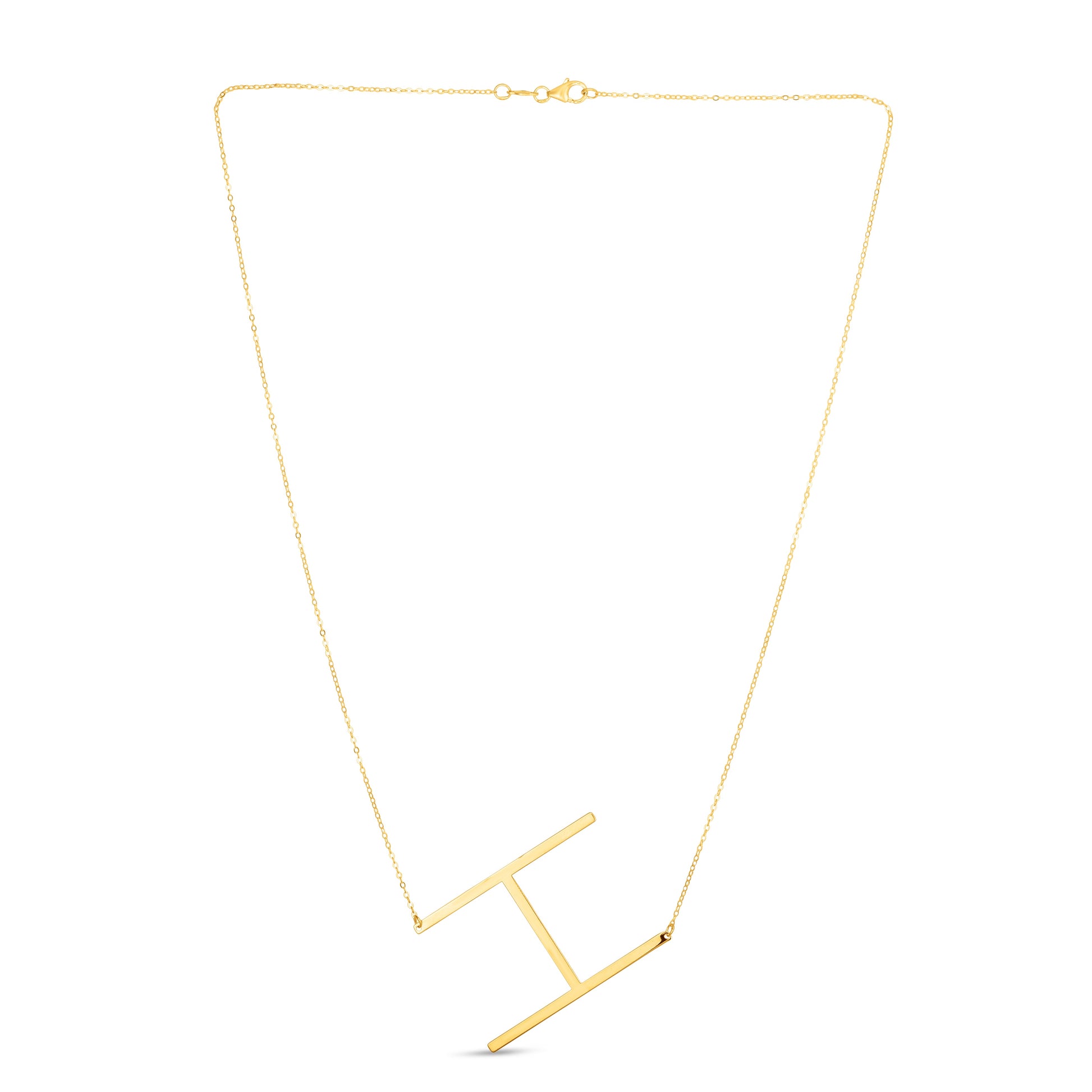 Royal Chain 14K Gold Large Initial H Necklace RCH10908