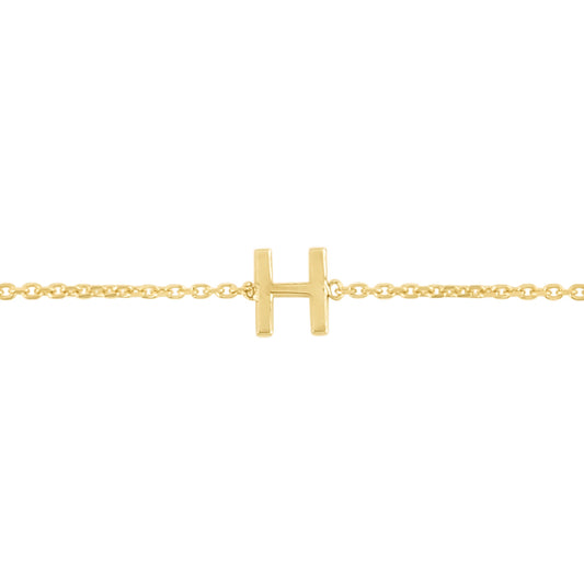 Royal Chain 14K Mini Initial H Bracelet RCH13324