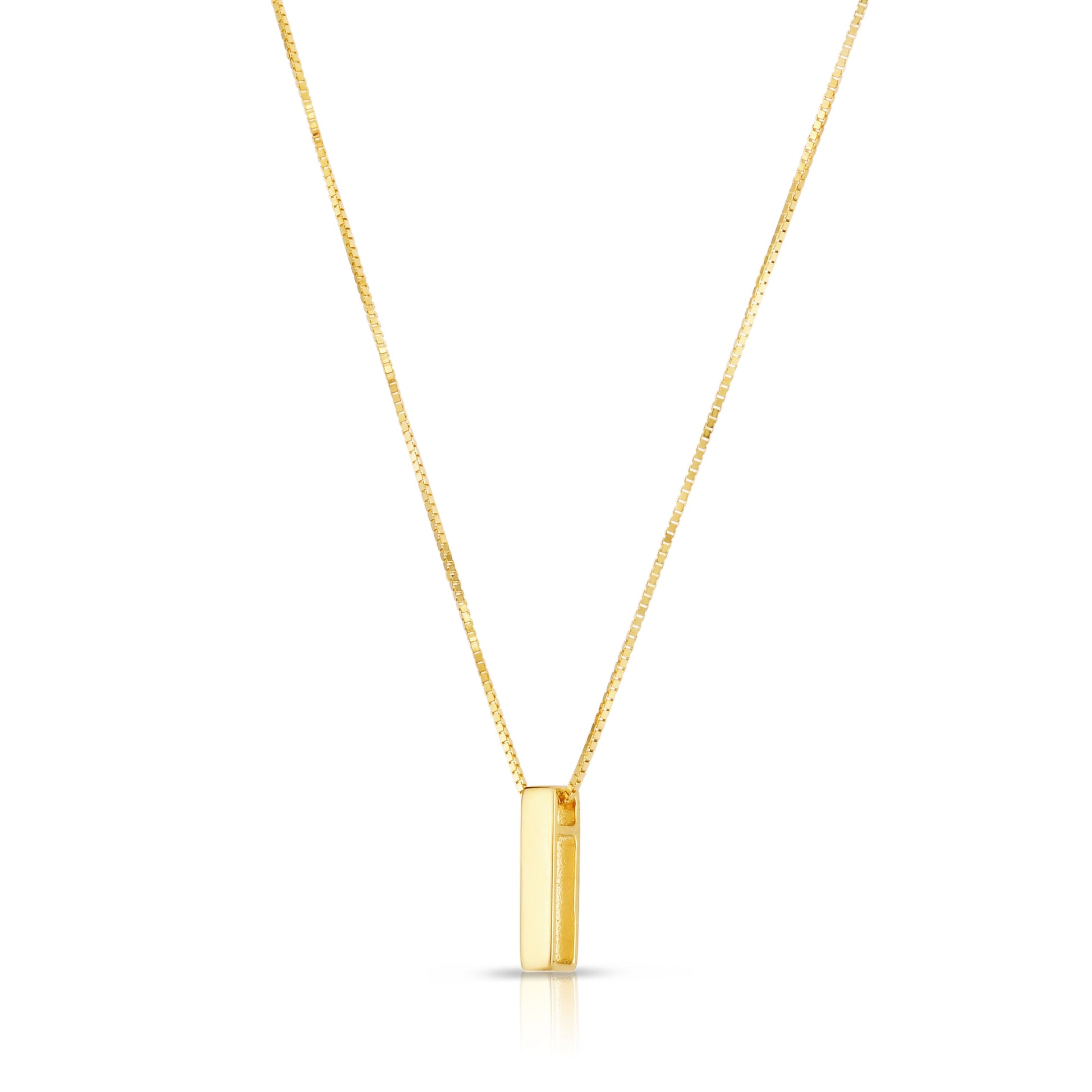Royal Chain 14K Gold Block Letter Initial I Necklace RCI10969