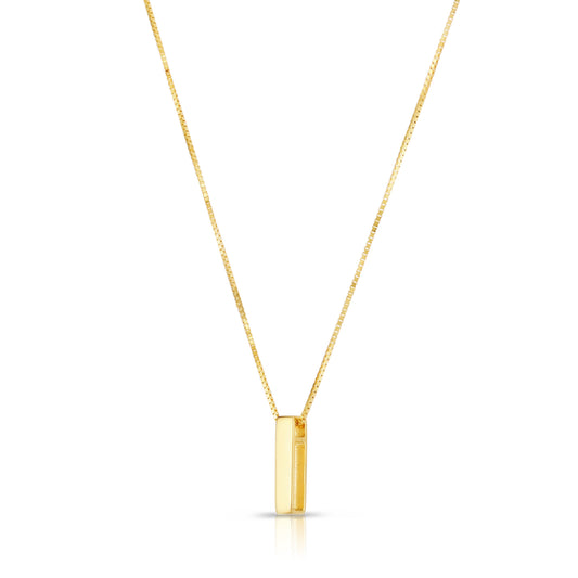 Royal Chain 14K Gold Block Letter Initial I Necklace RCI10969