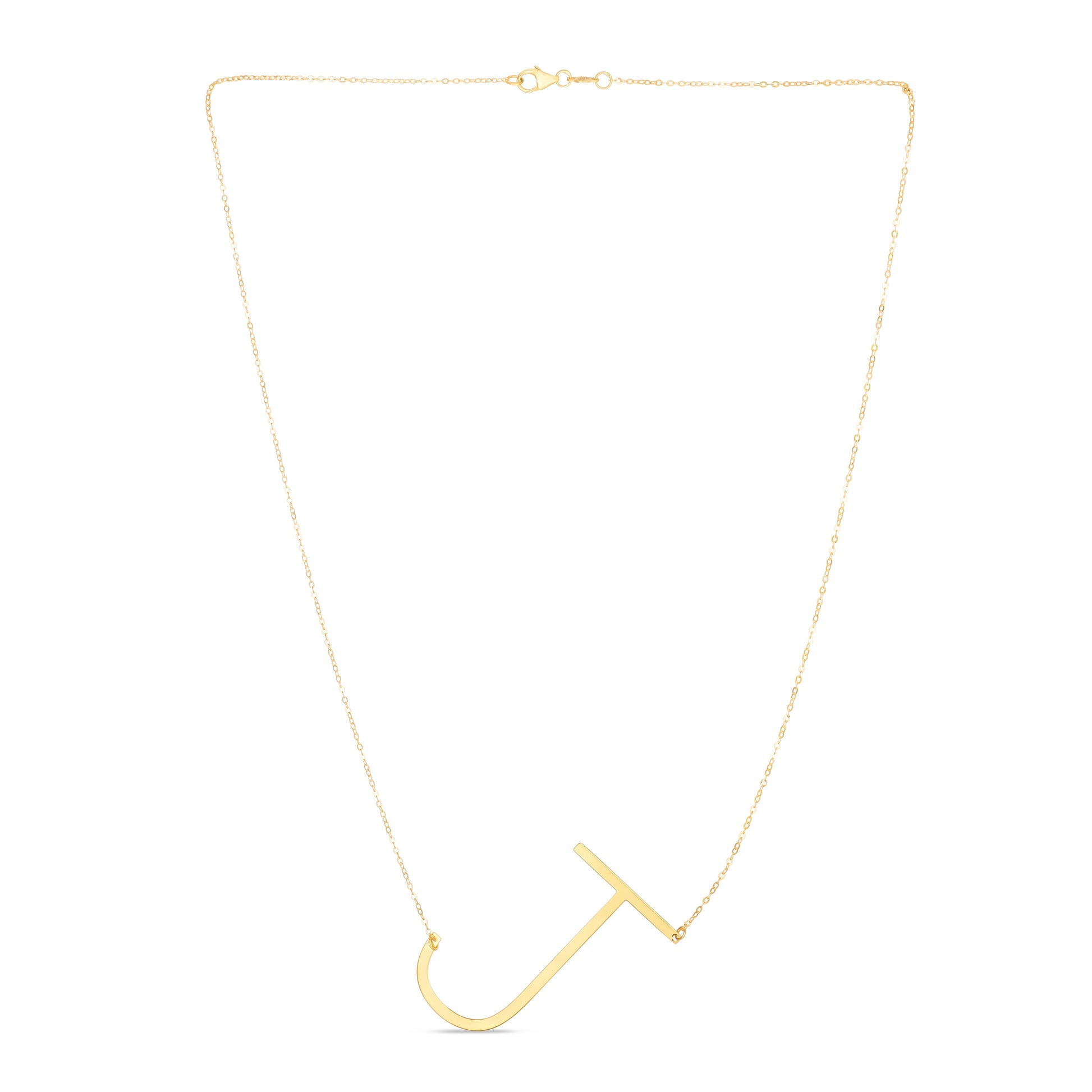 Royal Chain 14K Gold Large Initial J Necklace RCJ10908