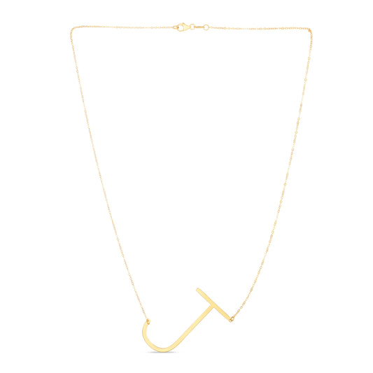 Royal Chain 14K Gold Large Initial J Necklace RCJ10908