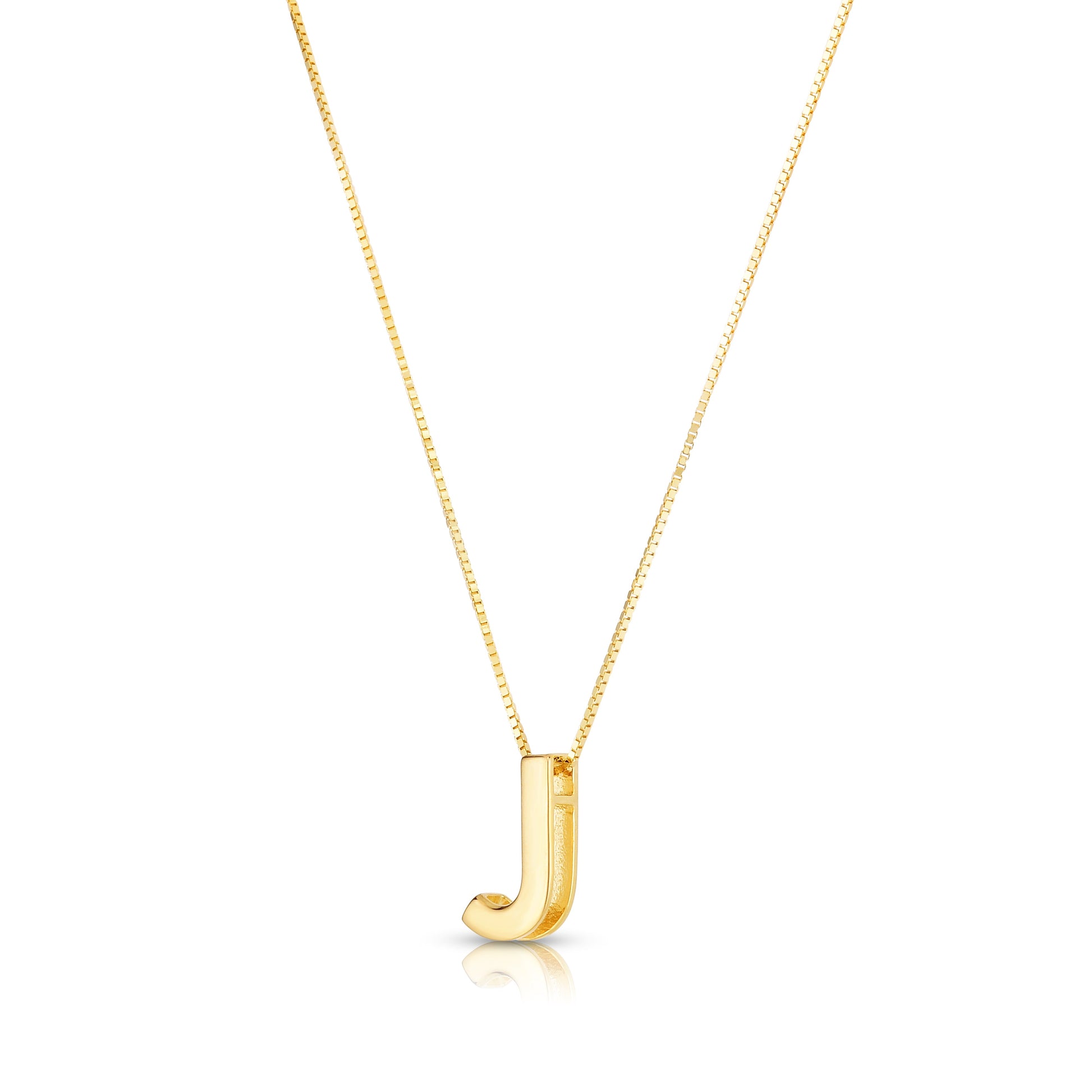 Royal Chain 14K Gold Block Letter Initial J Necklace RCJ10969