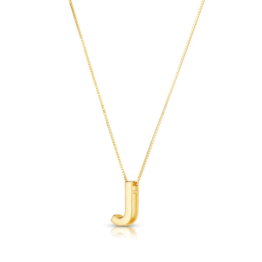 Royal Chain 14K Gold Block Letter Initial J Necklace RCJ10969