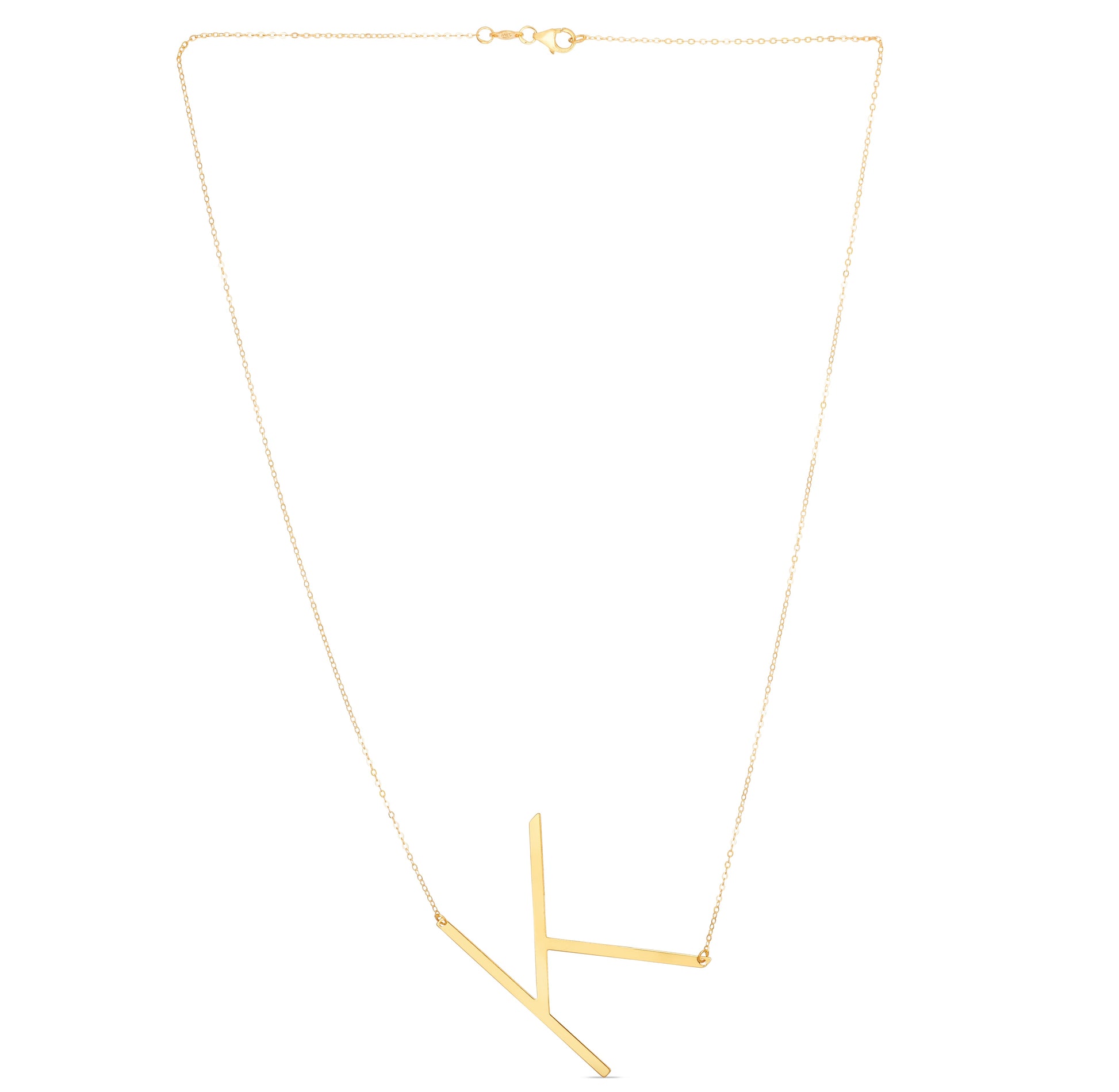 Royal Chain 14K Gold Large Initial K Necklace RCK10908