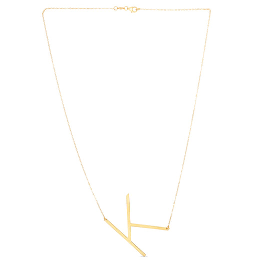 Royal Chain 14K Gold Large Initial K Necklace RCK10908