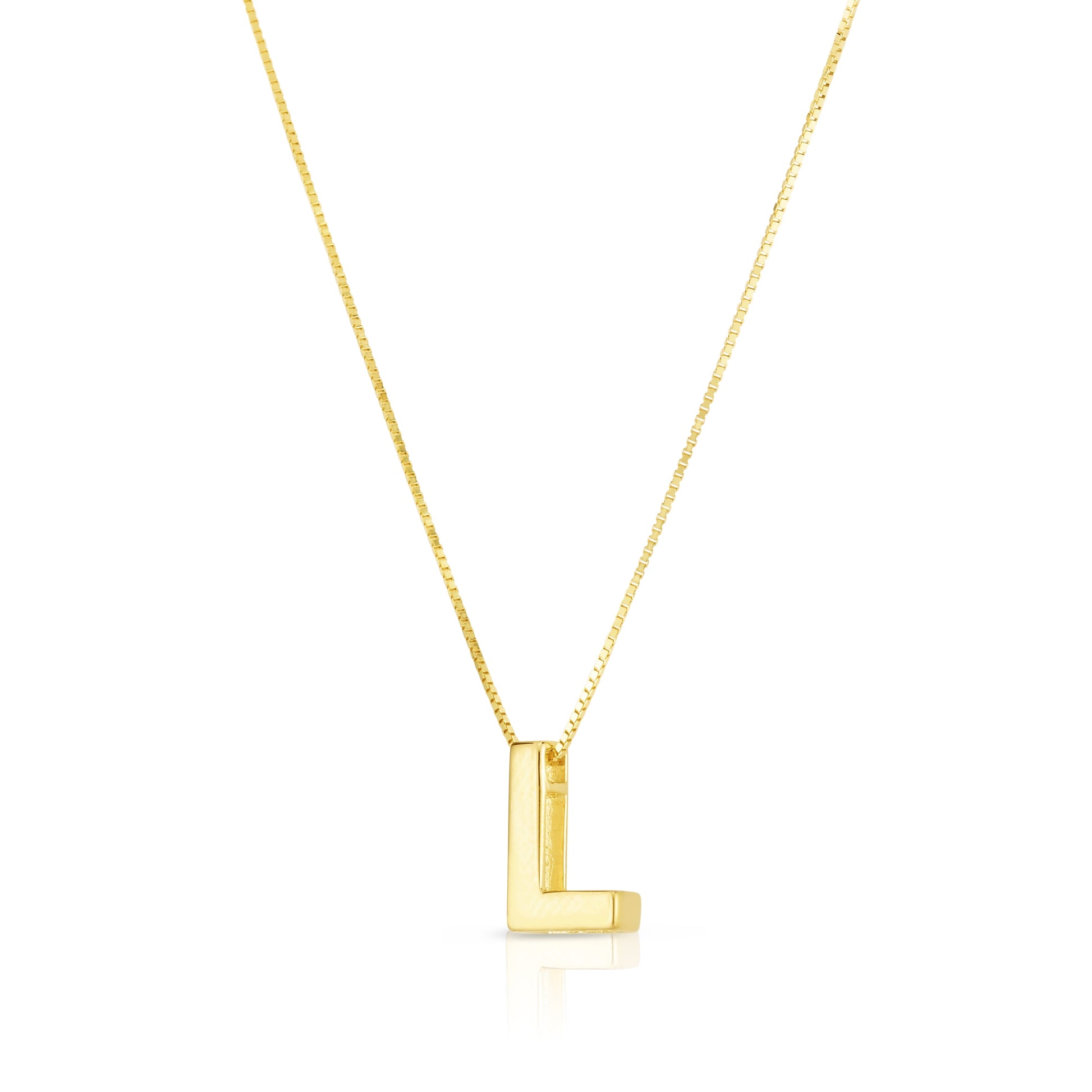 Royal Chain 14K Gold Block Letter Initial L Necklace RCL10969