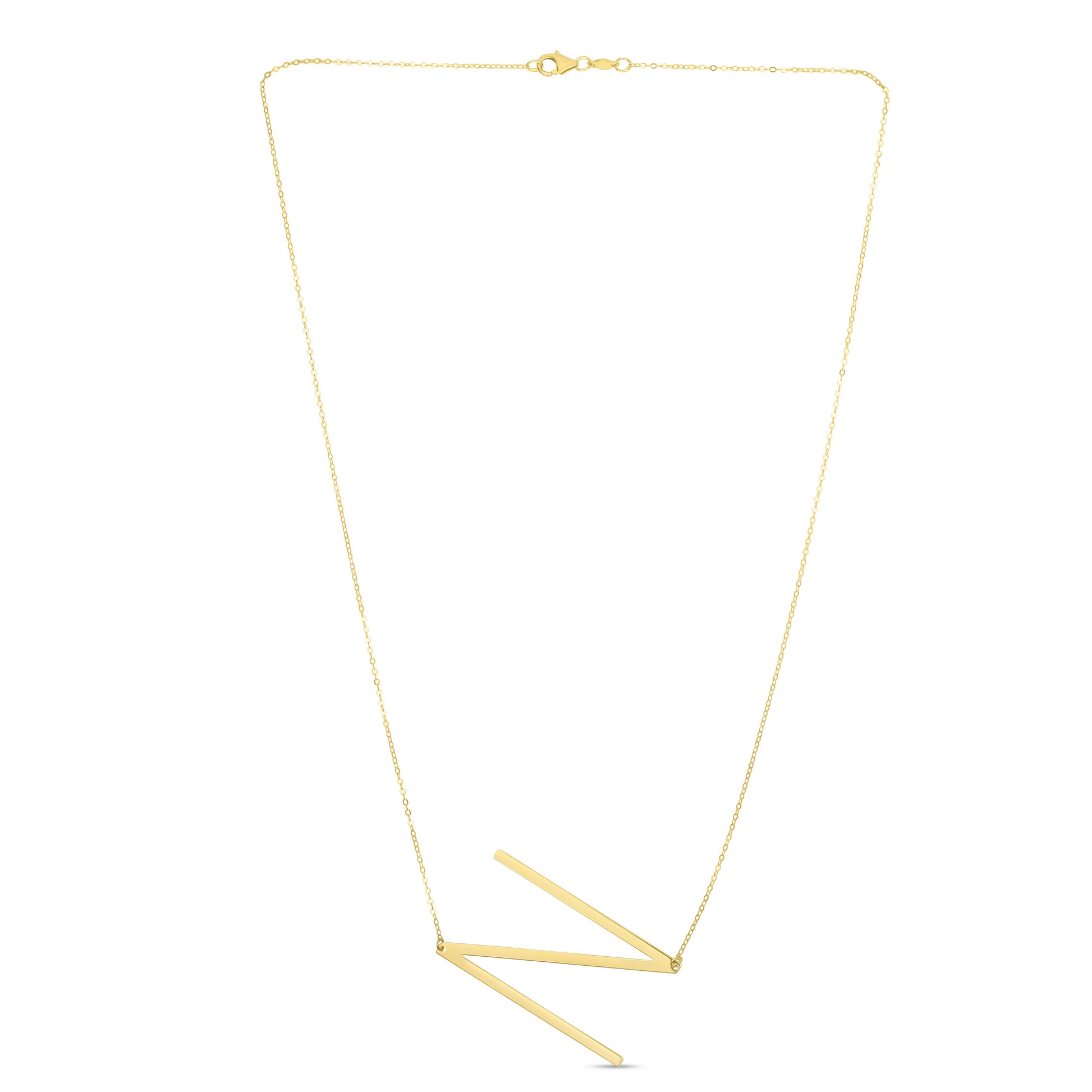 Royal Chain 14K Gold Large Initial N Necklace RCN10908