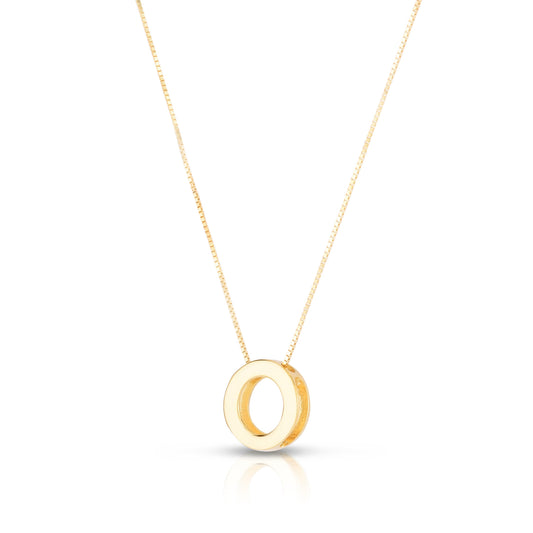 Royal Chain 14K Gold Block Letter Initial O Necklace RCO10969