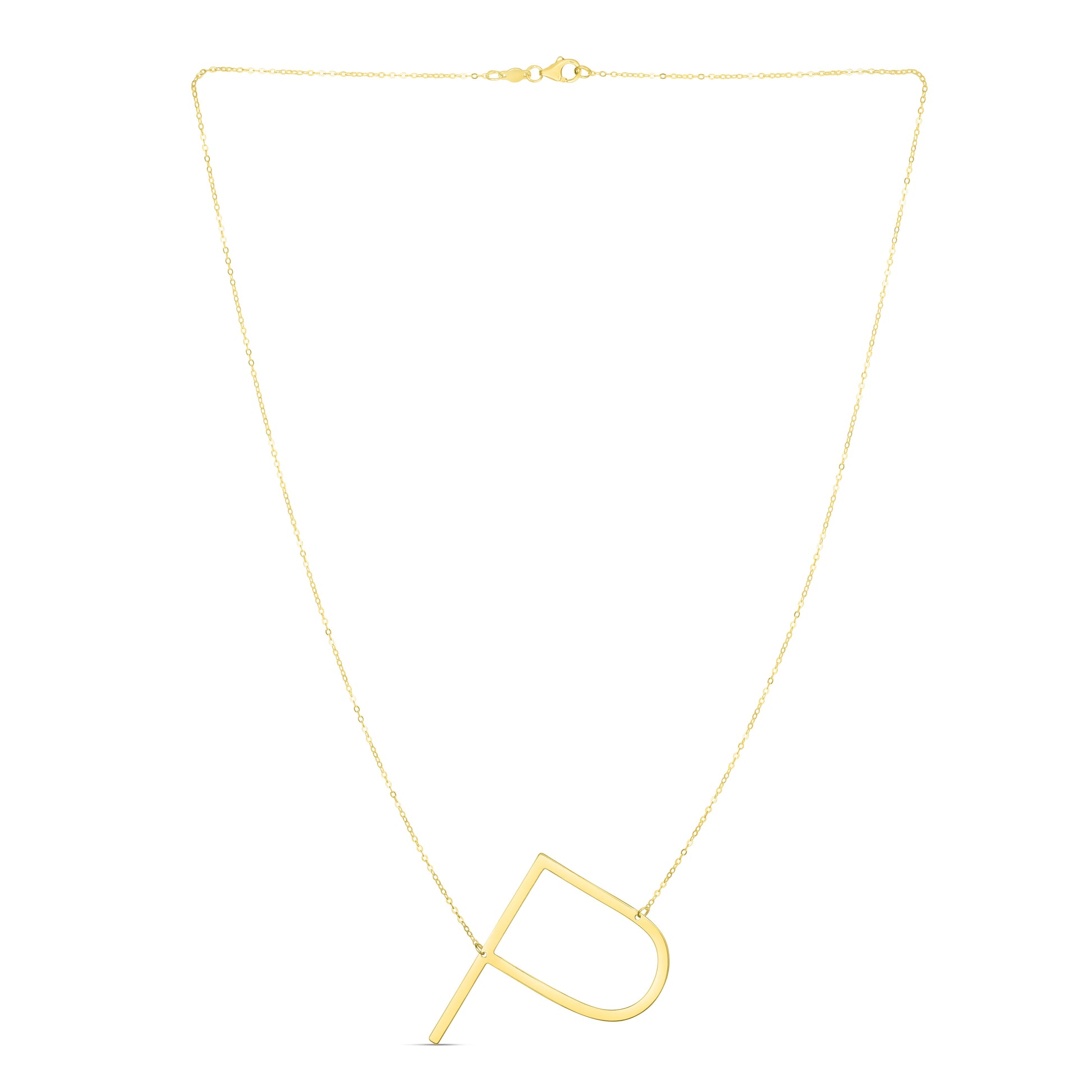 Royal Chain 14K Gold Large Initial P Necklace RCP10908