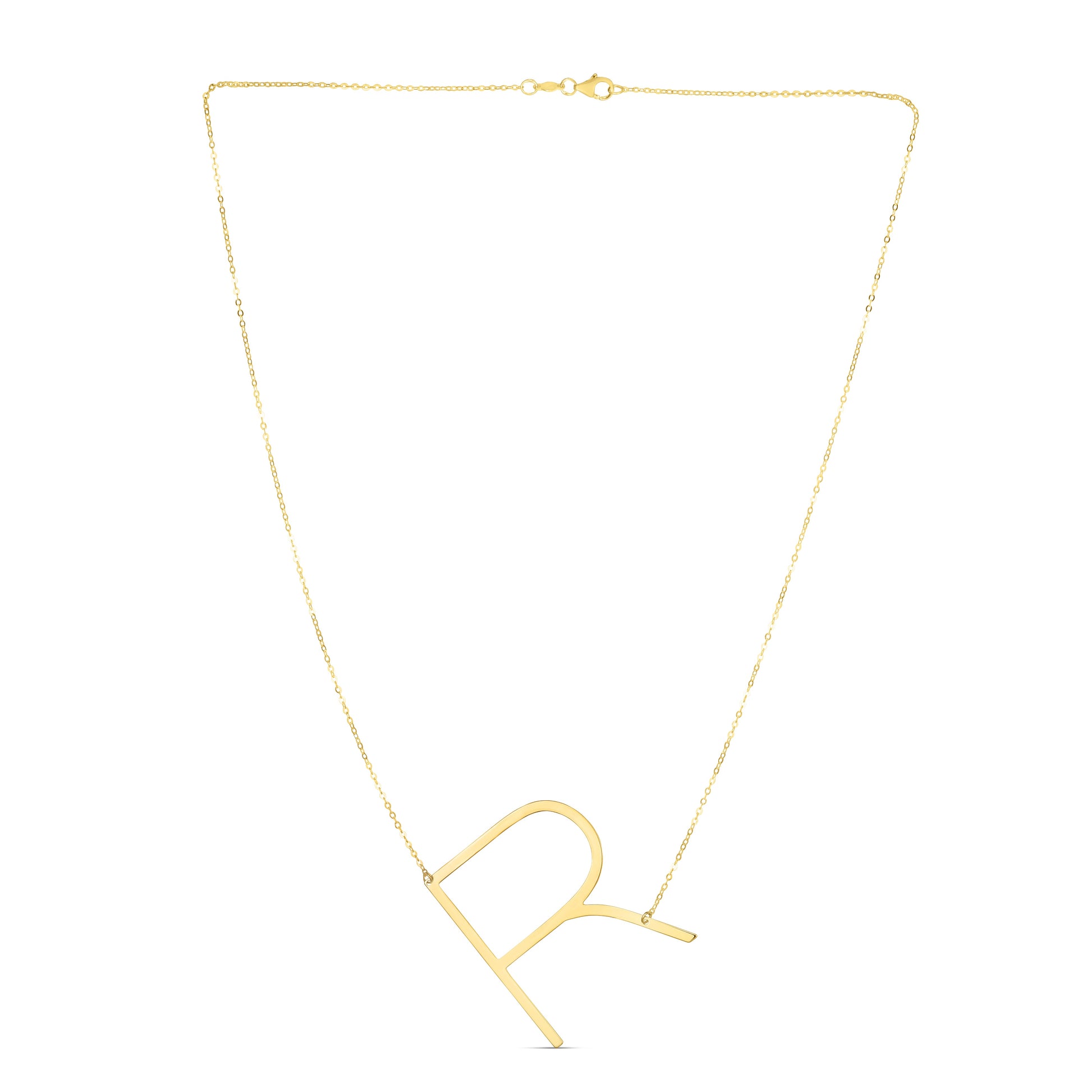 Royal Chain 14K Gold Large Initial R Necklace RCR10908