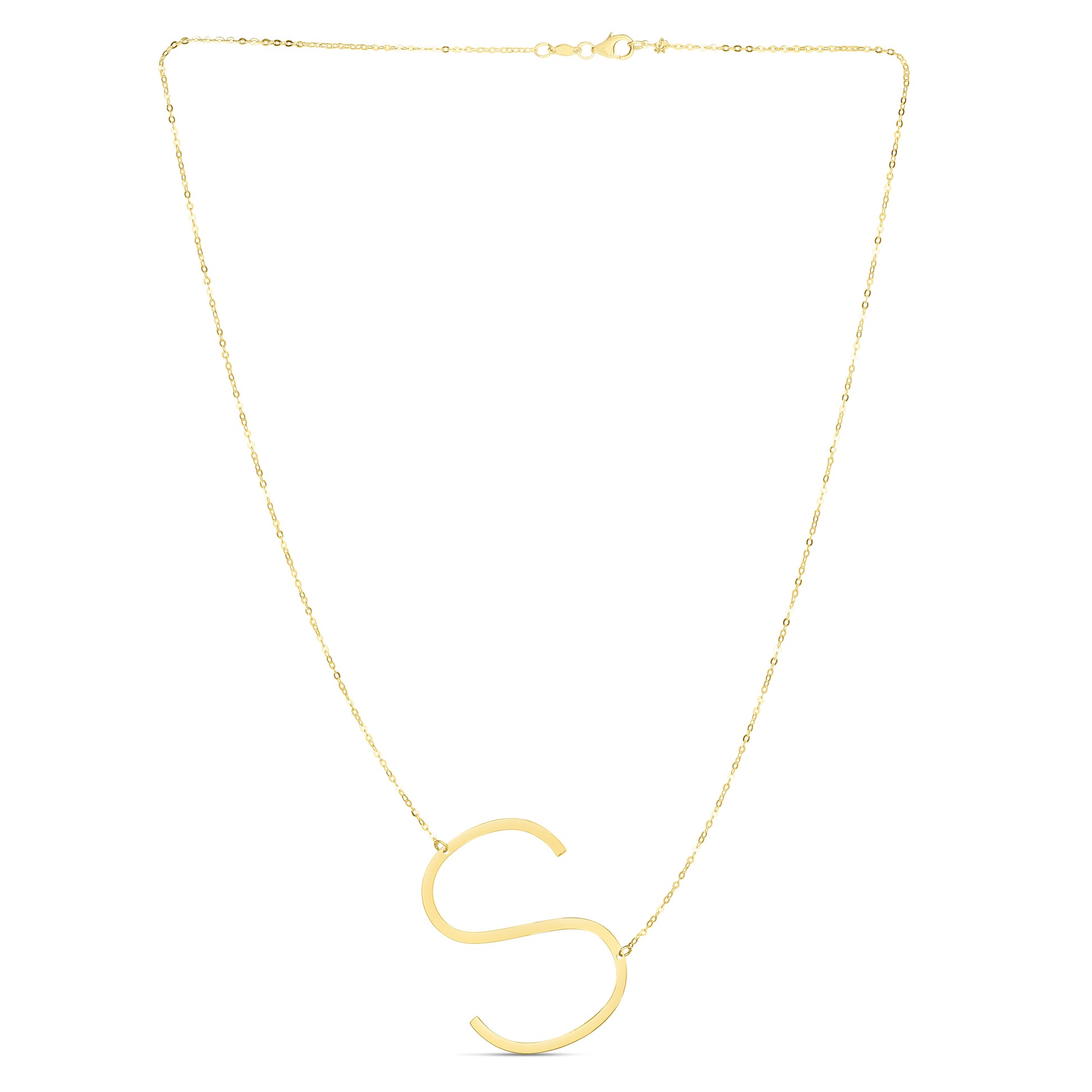 Royal Chain 14K Gold Large Initial S Necklace RCS10908