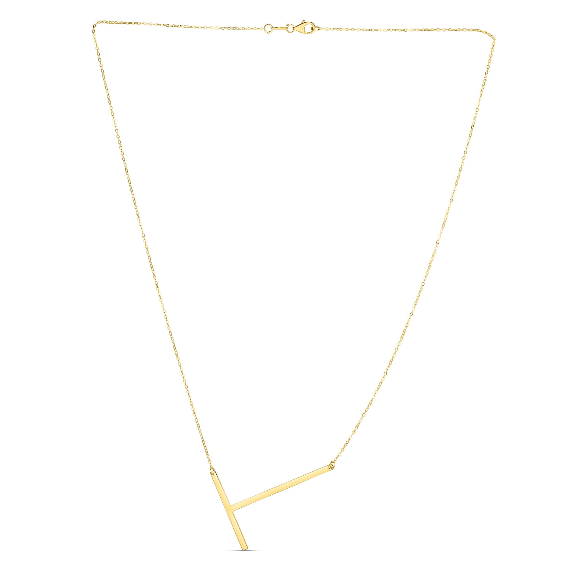 Royal Chain 14K Gold Large Initial T Necklace RCT10908