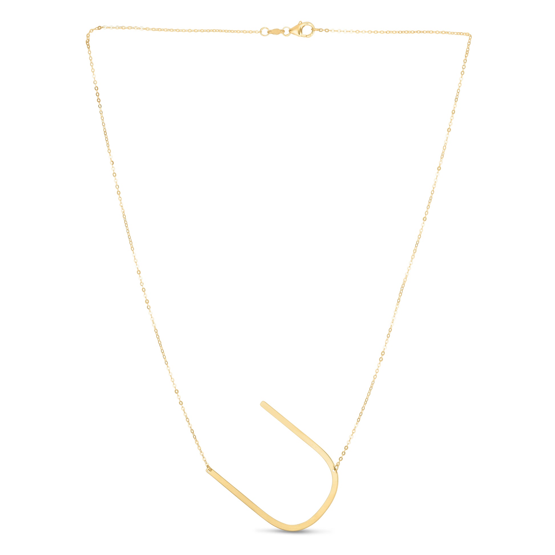 Royal Chain 14K Gold Large Initial U Necklace RCU10908