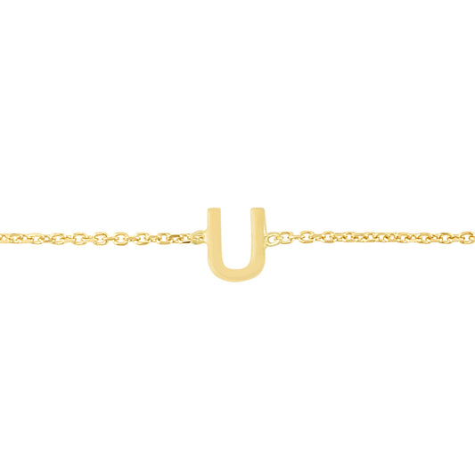 Royal Chain 14K Mini Initial U Necklace RCU13324