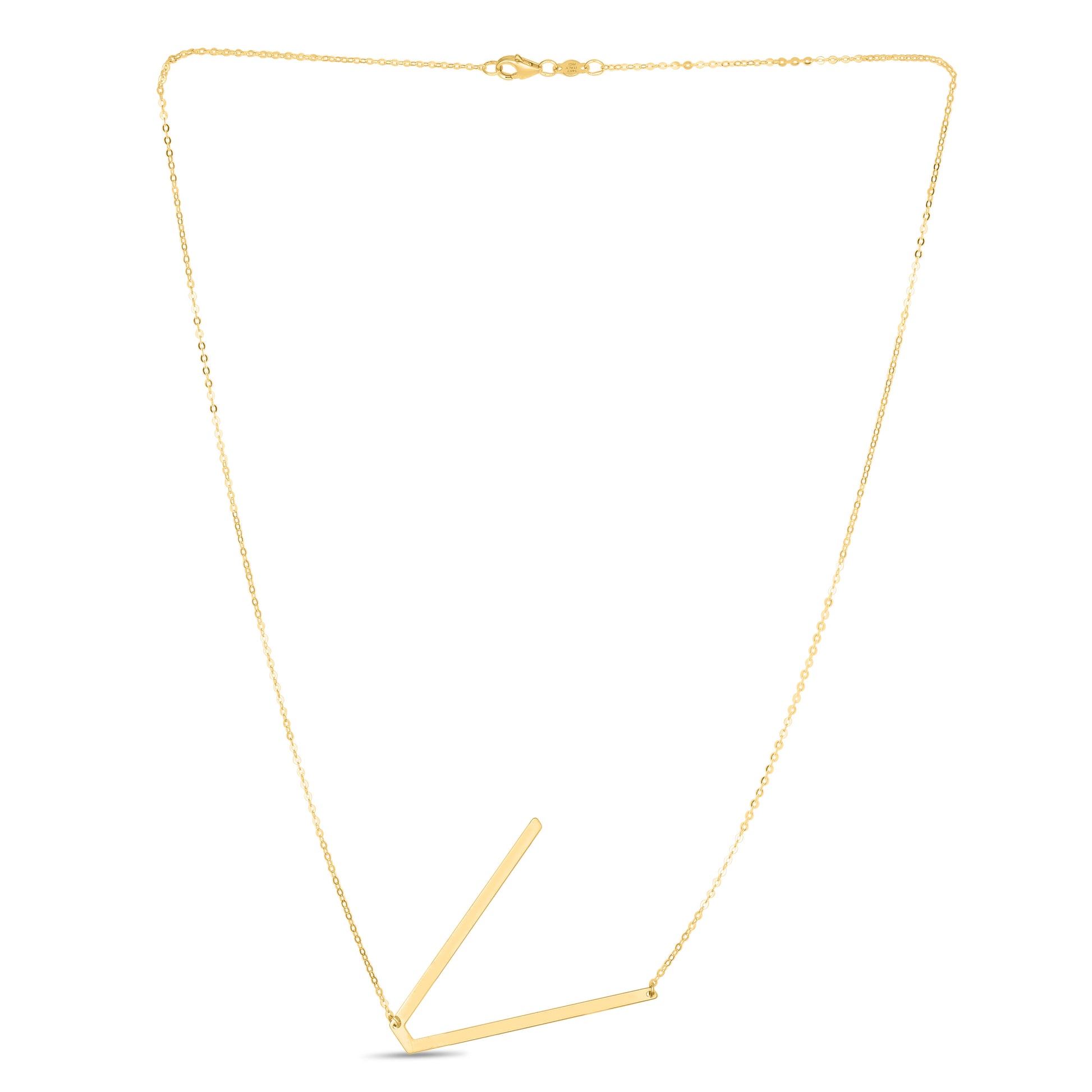 Royal Chain 14K Gold Large Initial V Necklace RCV10908