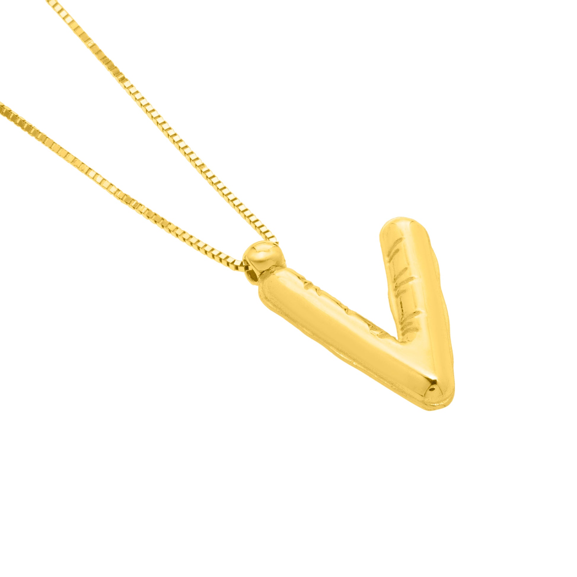 Royal Chain 14K Helium Initial V Pendant RCV15461