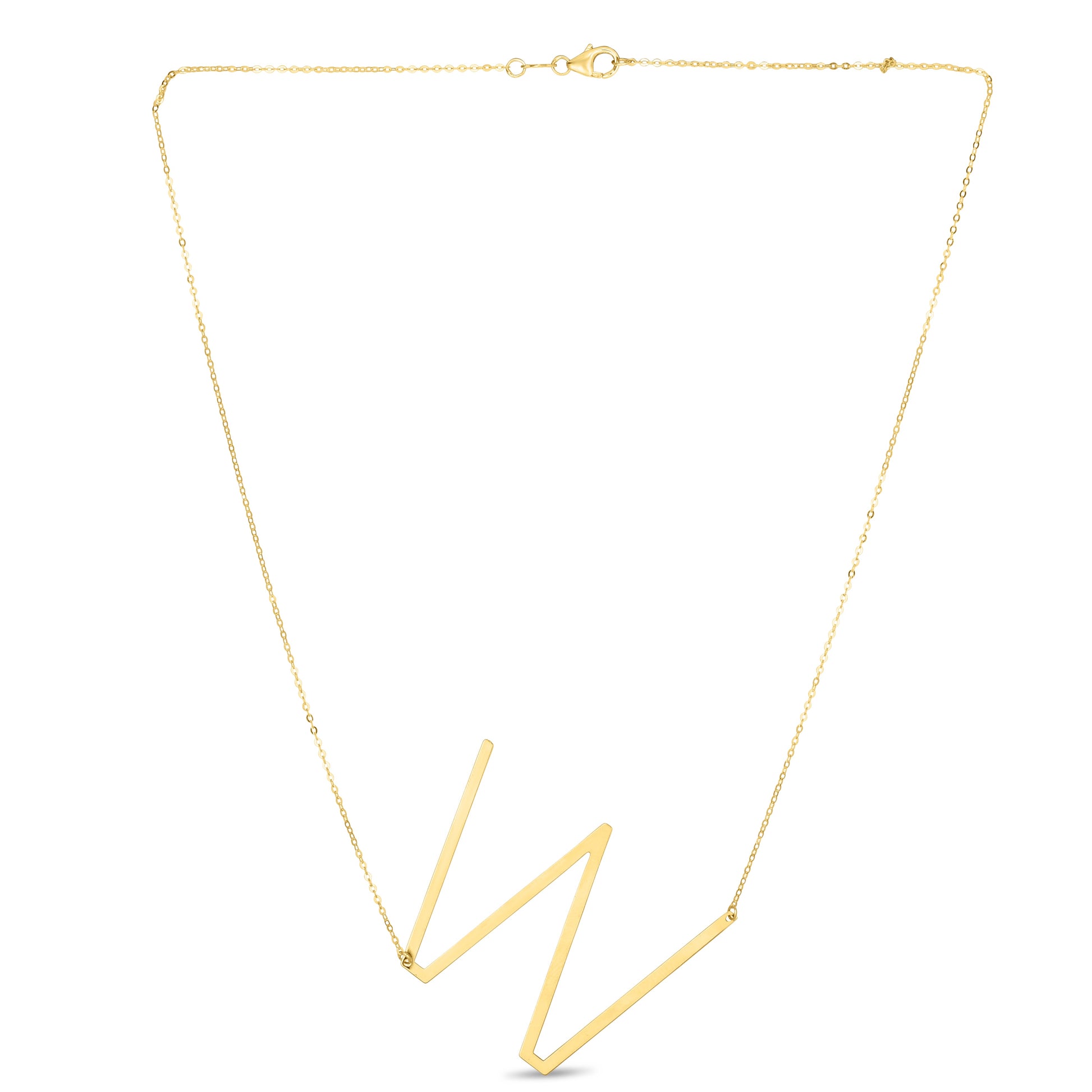 Royal Chain 14K Gold Large Initial W Necklace RCW10908