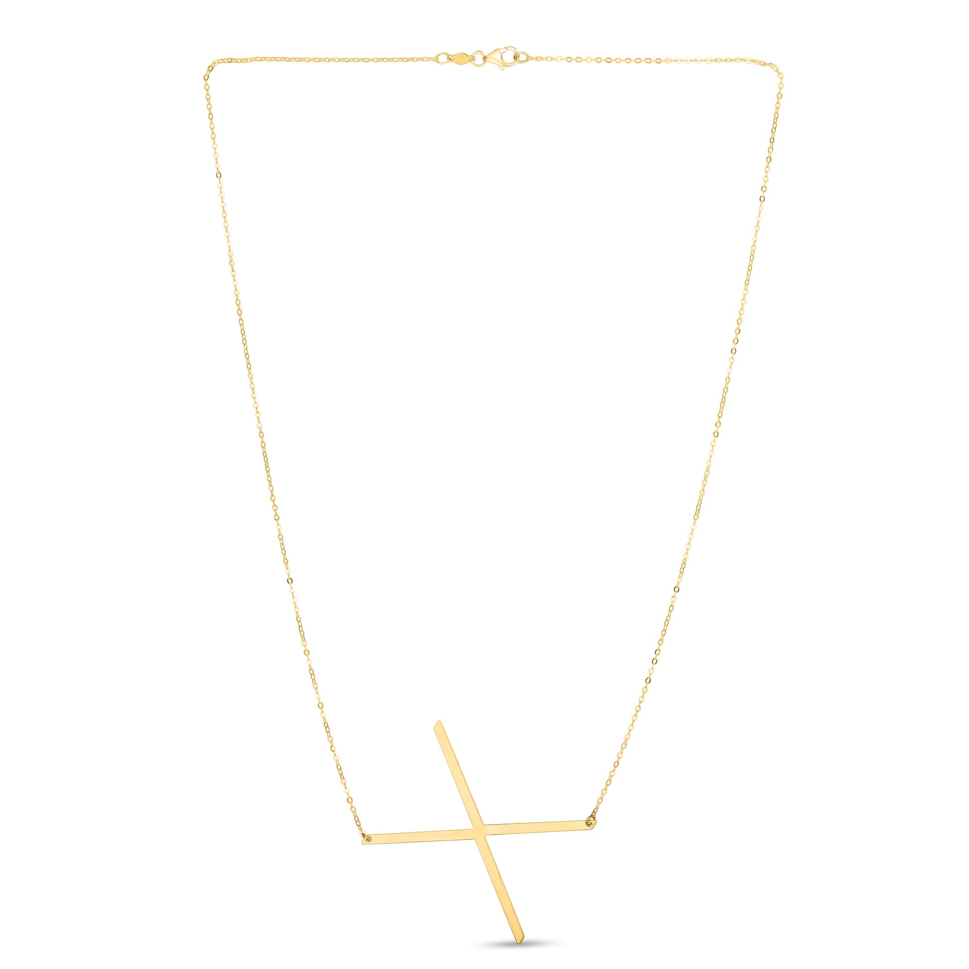 Royal Chain 14K Gold Large Initial X Necklace RCX10908