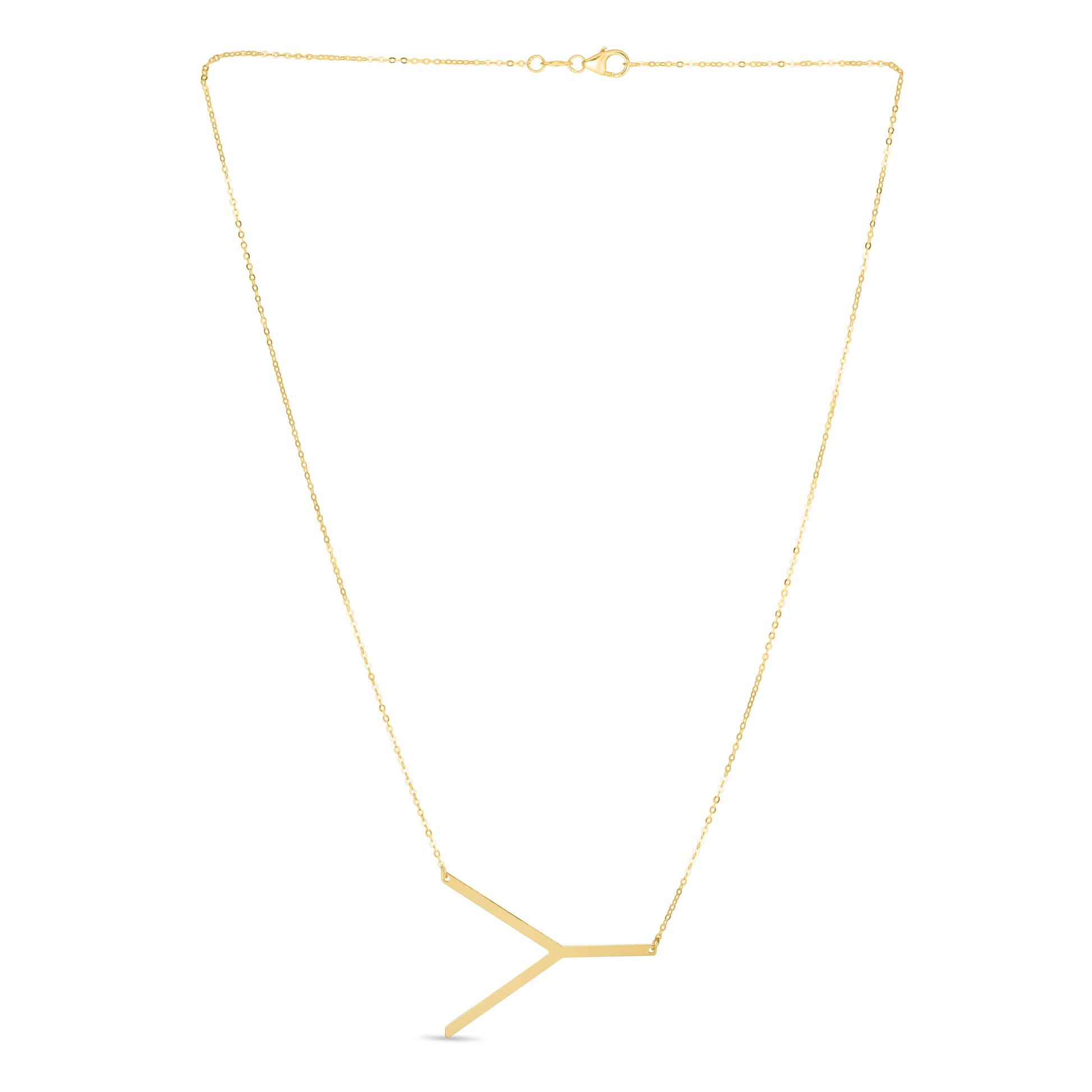 Royal Chain 14K Gold Large Initial Y Necklace RCY10908