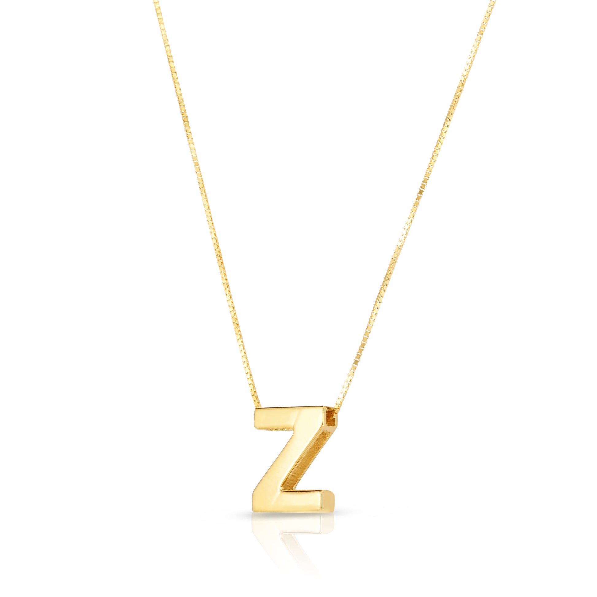 Royal Chain 14K Gold Block Letter Initial Z Necklace RCZ10969