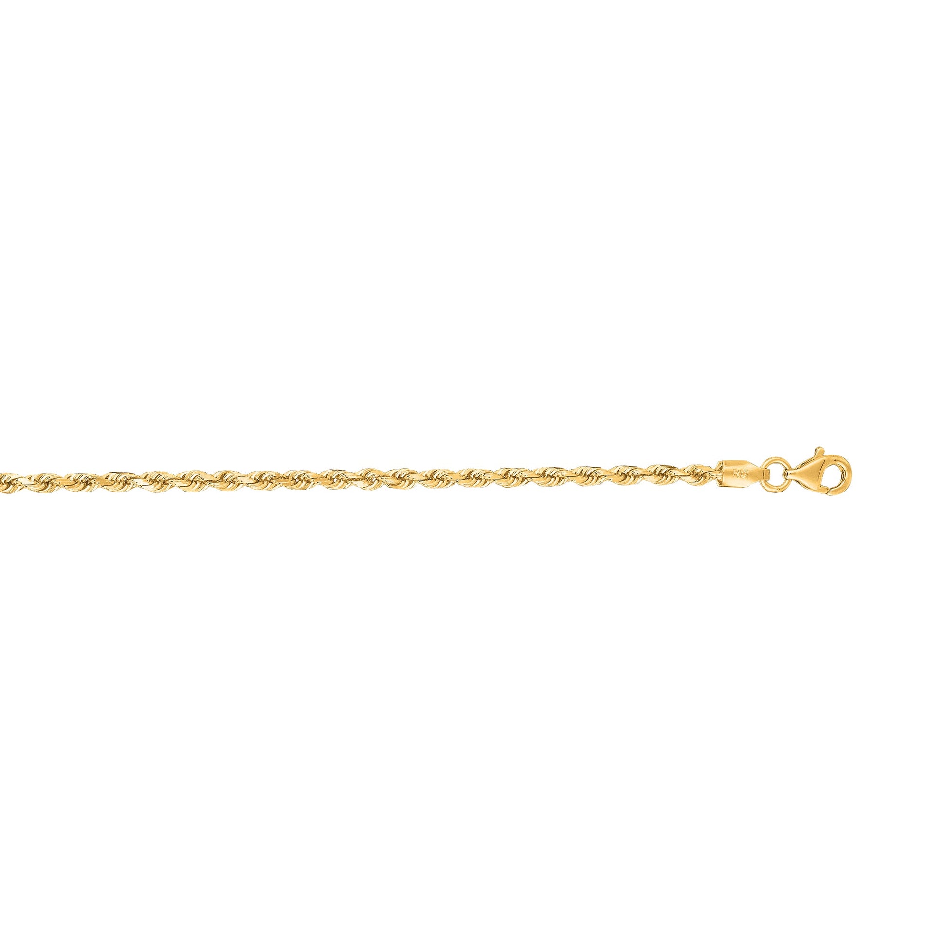 Royal Chain 14K Gold 2.5mm Diamond Cut Royal Rope Chain ROY018