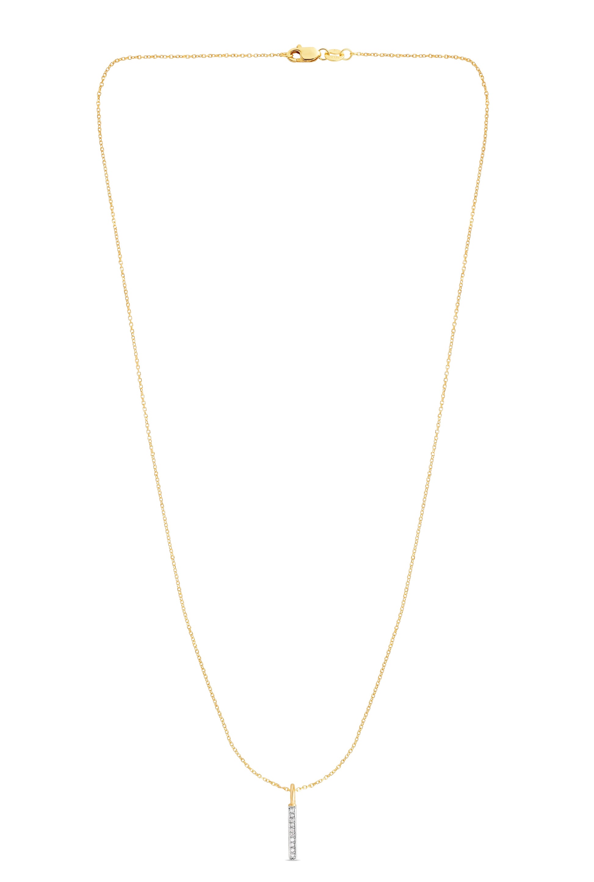 Royal Chain 14K Gold .06ct Diamond Bar Necklace SET2566
