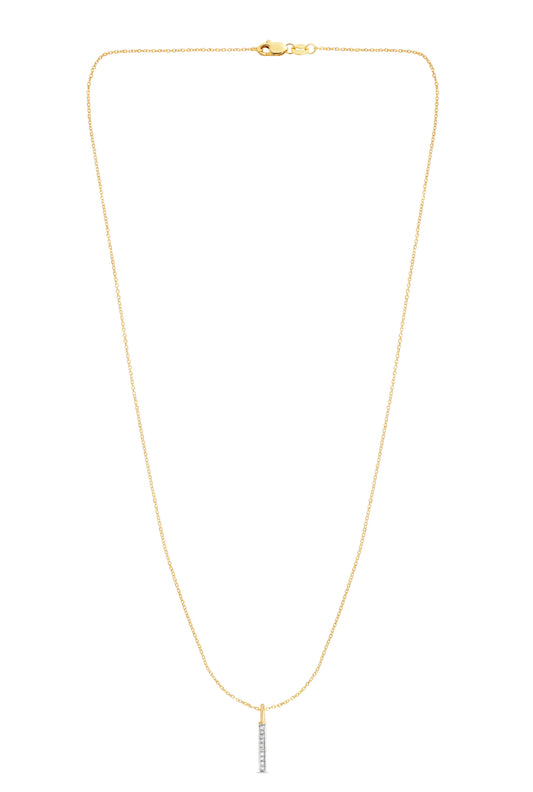 Royal Chain 14K Gold .06ct Diamond Bar Necklace SET2566