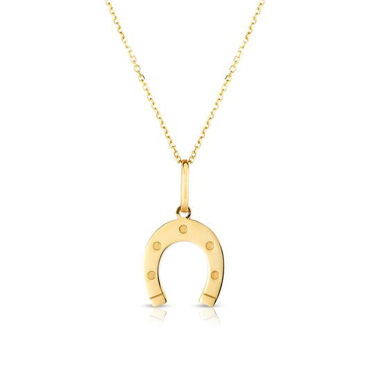 Royal Chain 14K Gold Horseshoe Necklace SET2973