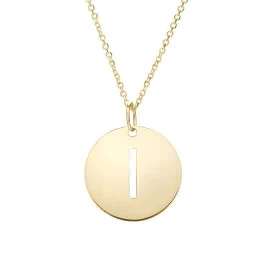 Royal Chain 14K Gold Disc Initial I Necklace SETI2932