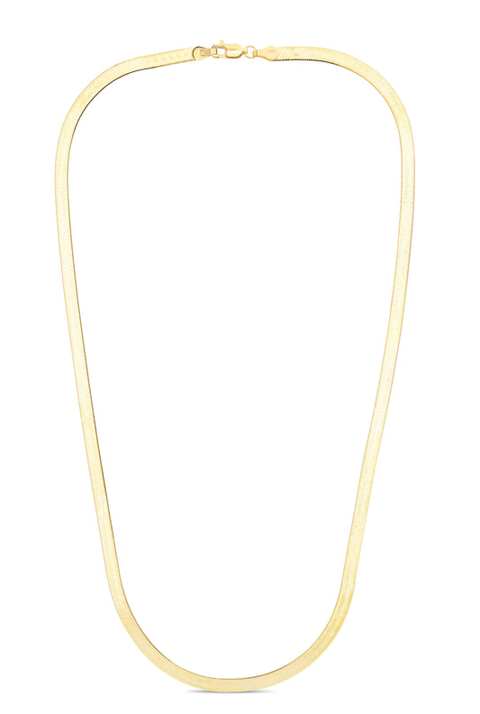 14K Gold 4mm Imperial Herringbone Chain