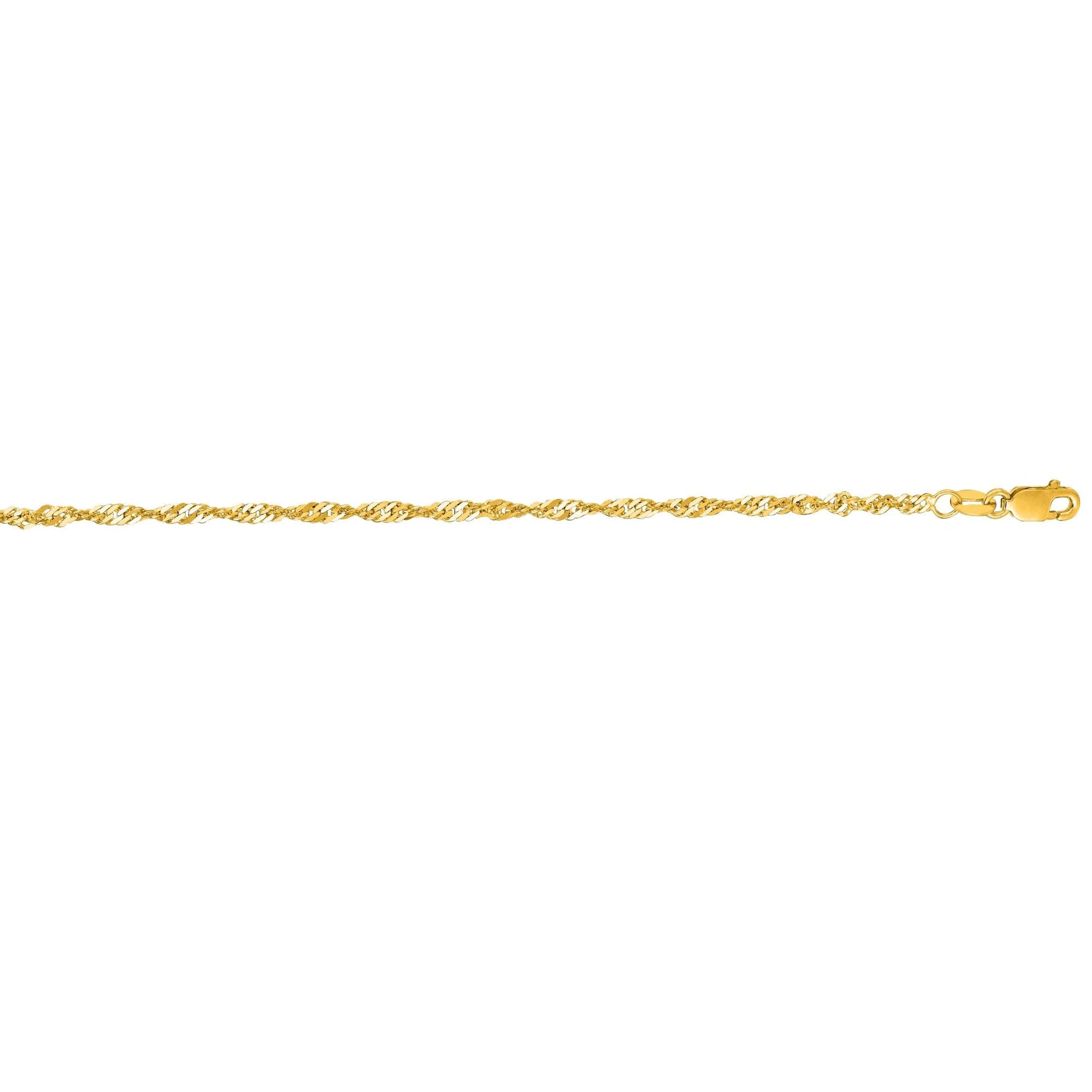 Royal Chain 14K Gold 2.1mm Singapore Chain SING035