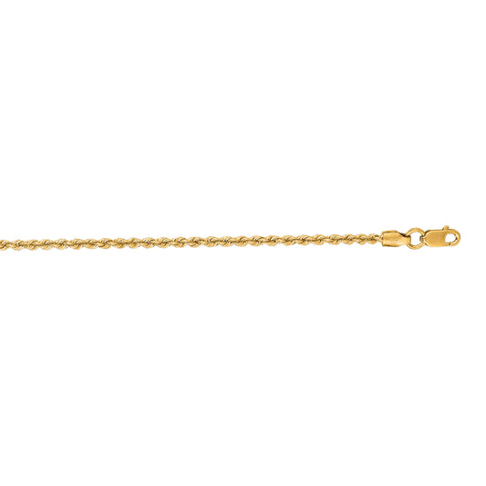 14K Gold 1.8mm Rope Chain