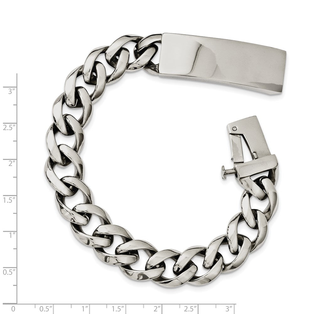 Chisel Stainless Steel Polished Curb Chain 8.5 inch ID Bracelet SRB1038-8.5