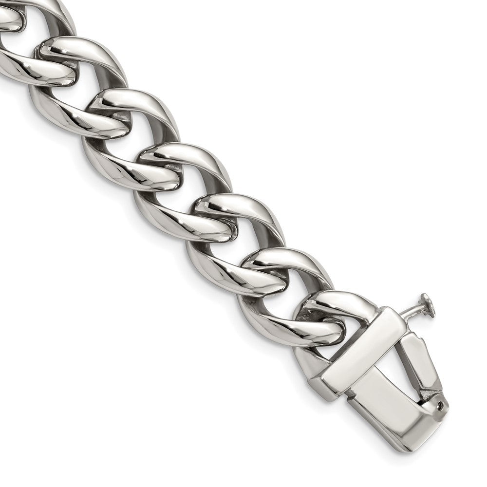 Chisel Stainless Steel Polished Curb Chain 8.5 inch ID Bracelet SRB1038-8.5