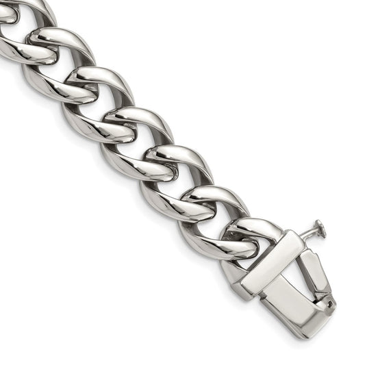 Chisel Stainless Steel Polished Curb Chain 8.5 inch ID Bracelet SRB1038-8.5