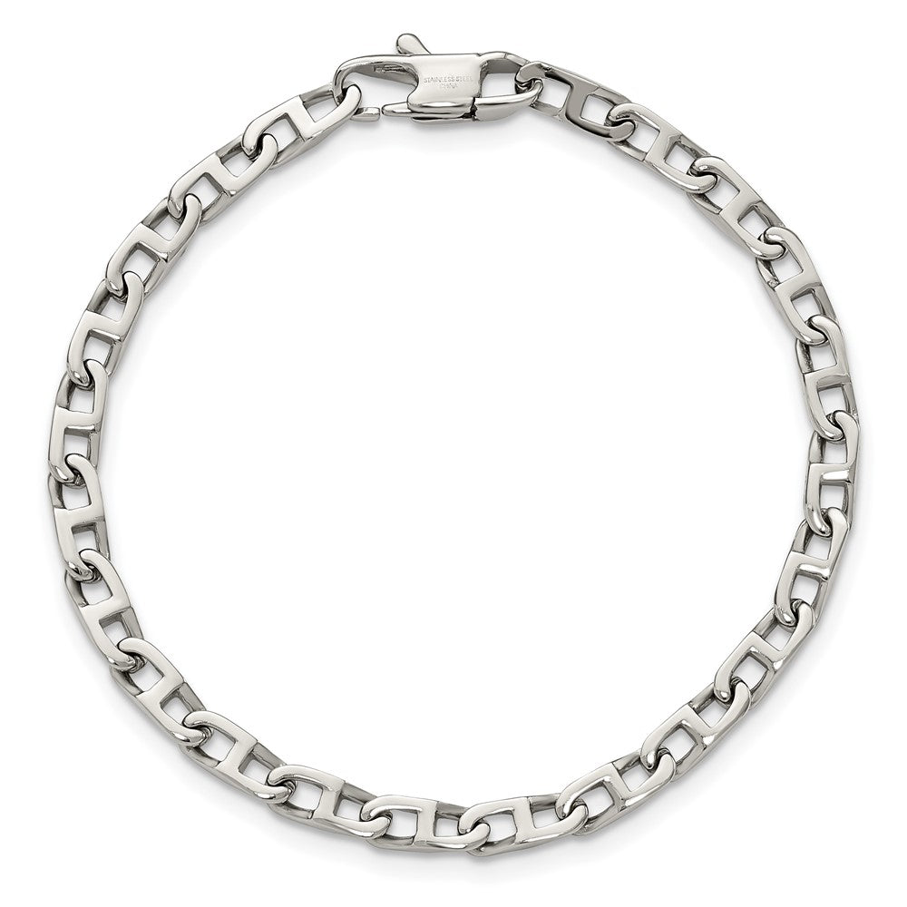 Chisel Stainless Steel Polished 7.75 inch Oval Link Bracelet SRB1044-7.75