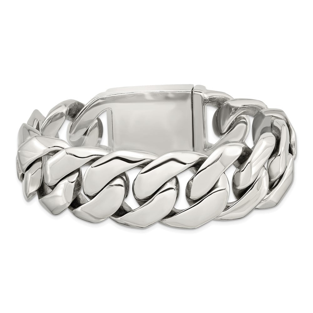 Chisel Stainless Steel Polished 9 inch Fancy Curb Bracelet SRB1050-9